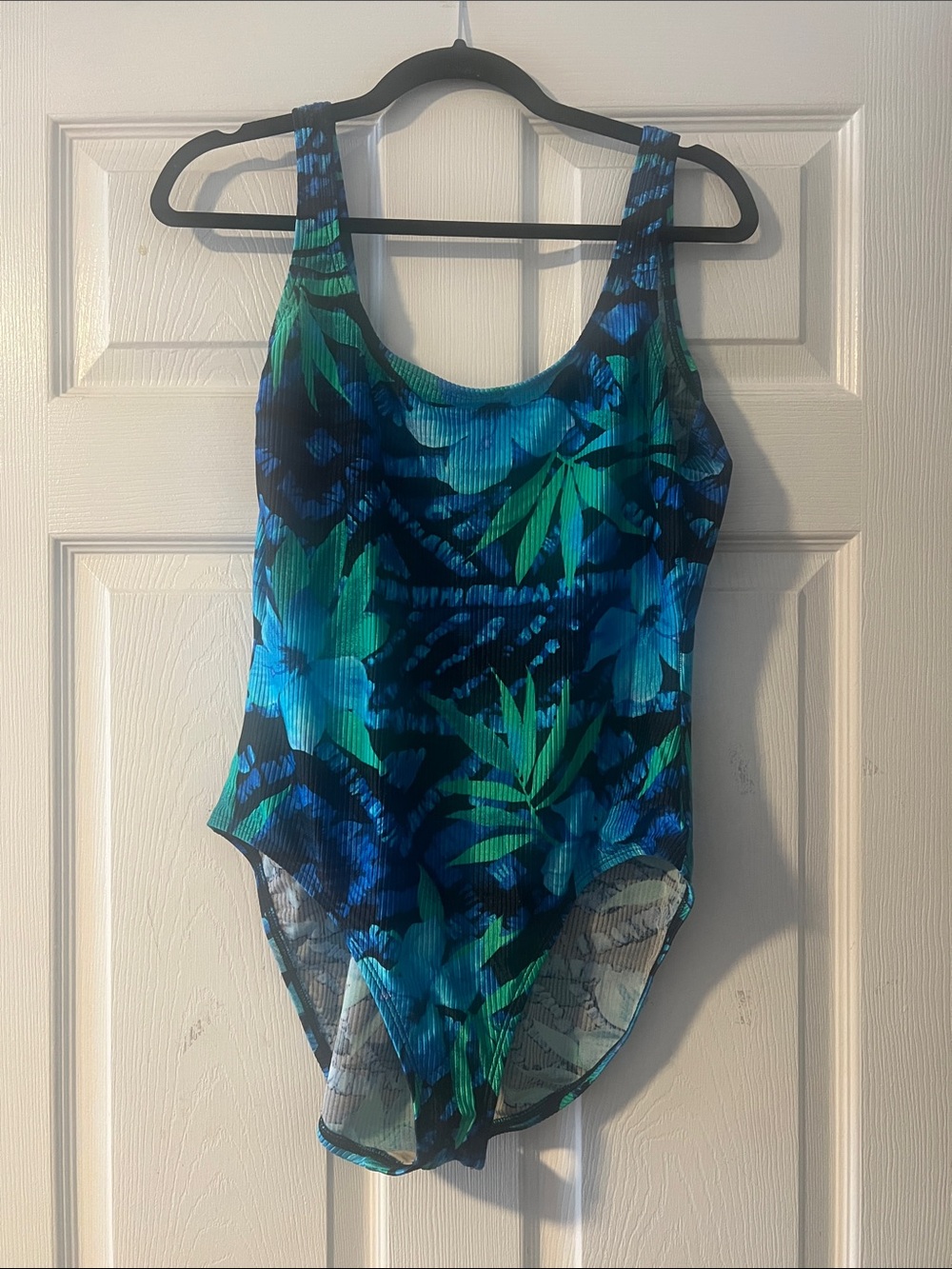 Blue & Green Floral One-Piece Swimsuit
